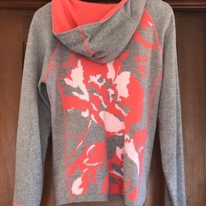 Title Nine Long Sleeve Hoodie Gray large floral L